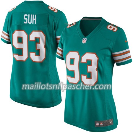 Maillot Miami Dolphins Ndamukong Suh 93 Nike Aqua - Femme